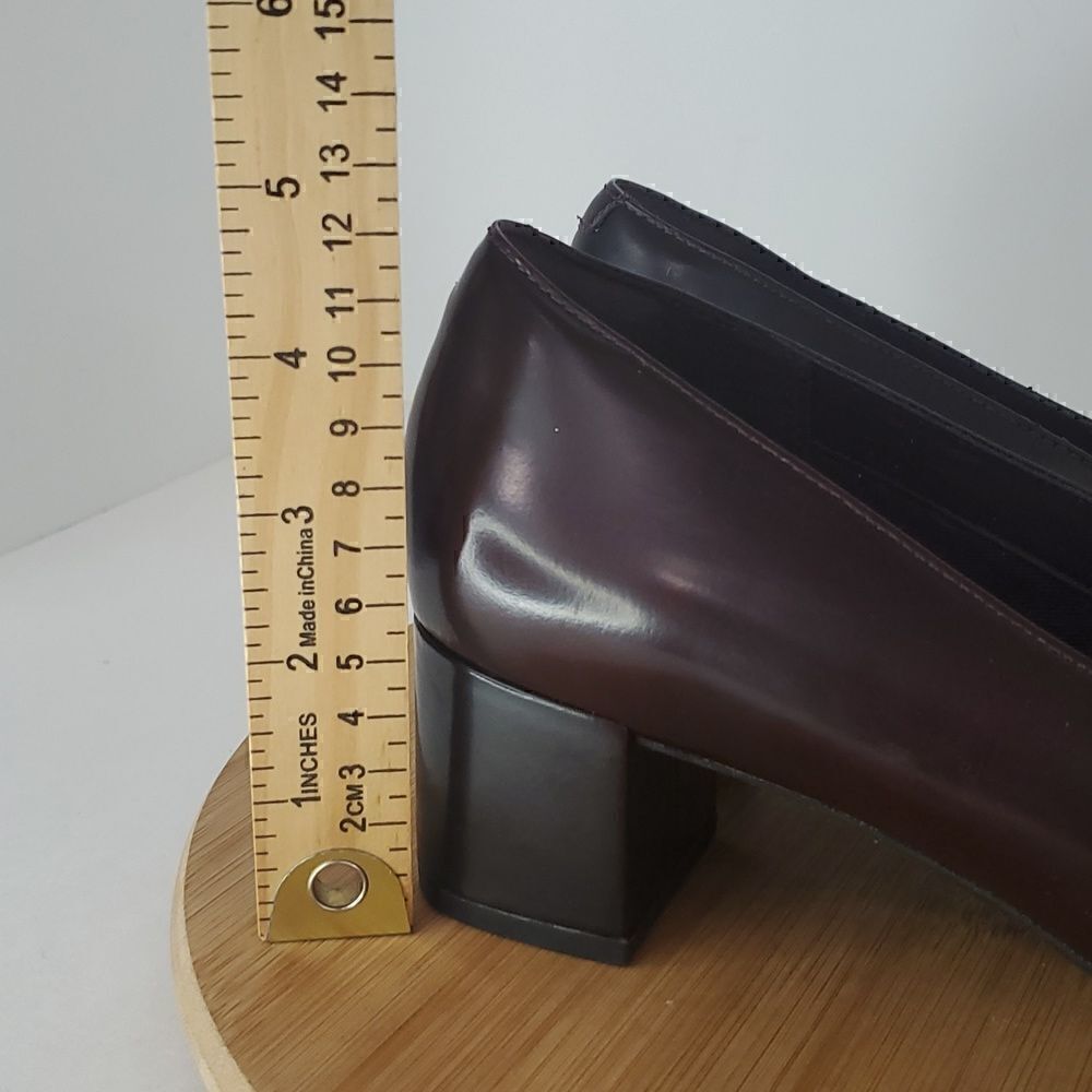 Clarks Artesian Tealia Maye Block Heel Aubergine Patent Leather Heel Pump 9M - Picture 15 of 15